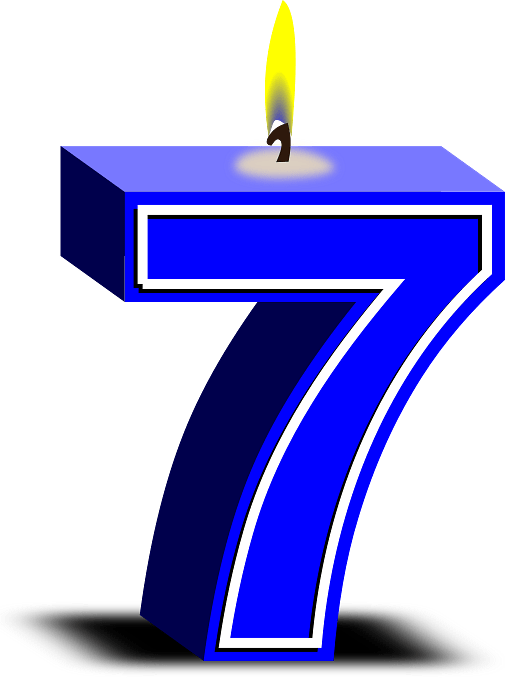 Number 7 Birthday Candle