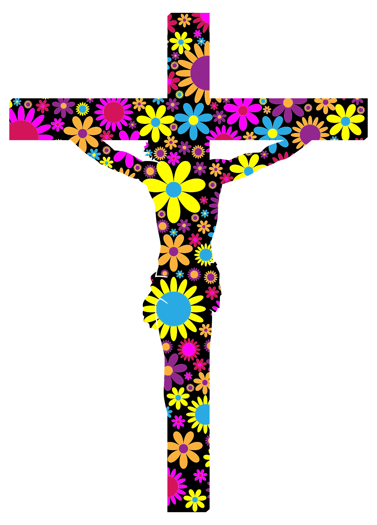 Floral Jesus on the Cross