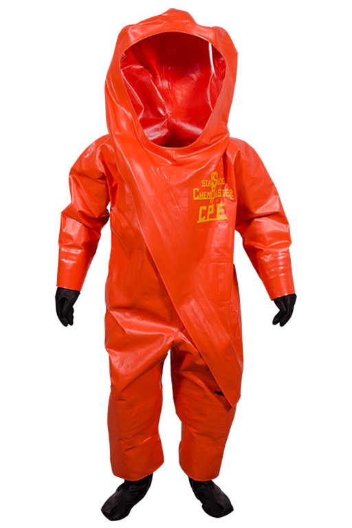 Orange Protection Suit Against Bacteria and Viruses