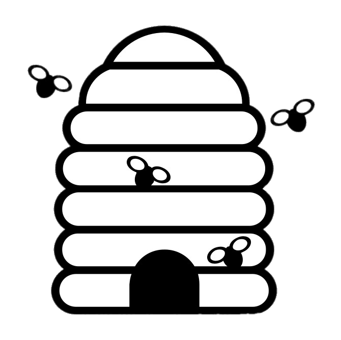 Beehive and Bees Clipart
