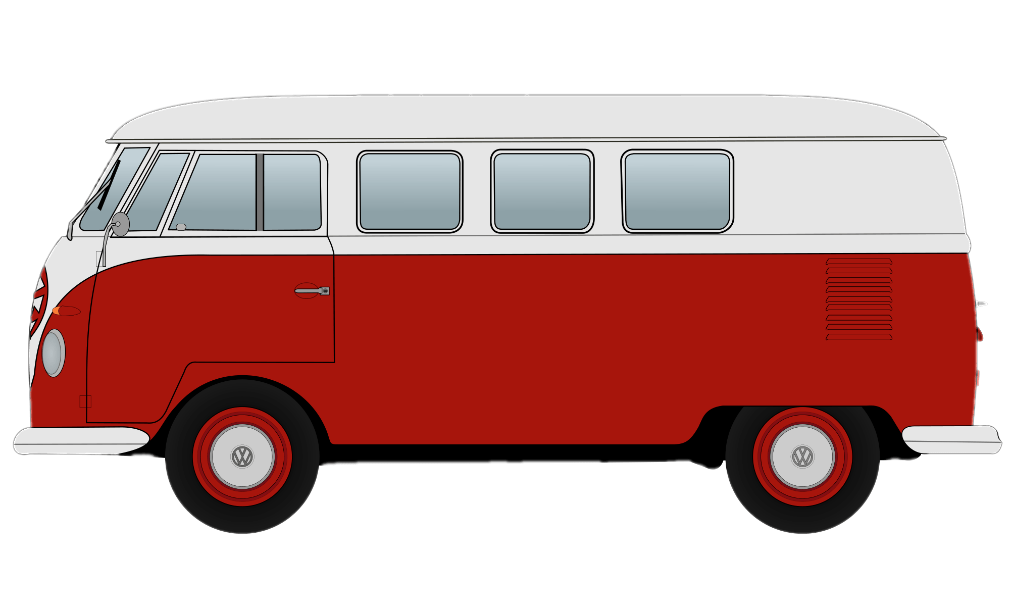 Red Volkswagen Camper Van Clipart