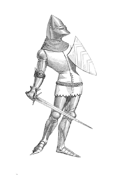Soldier With A Triangular Shield And Sword