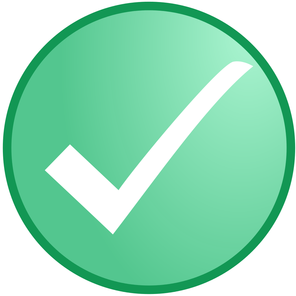 White Check In Light Green Circle