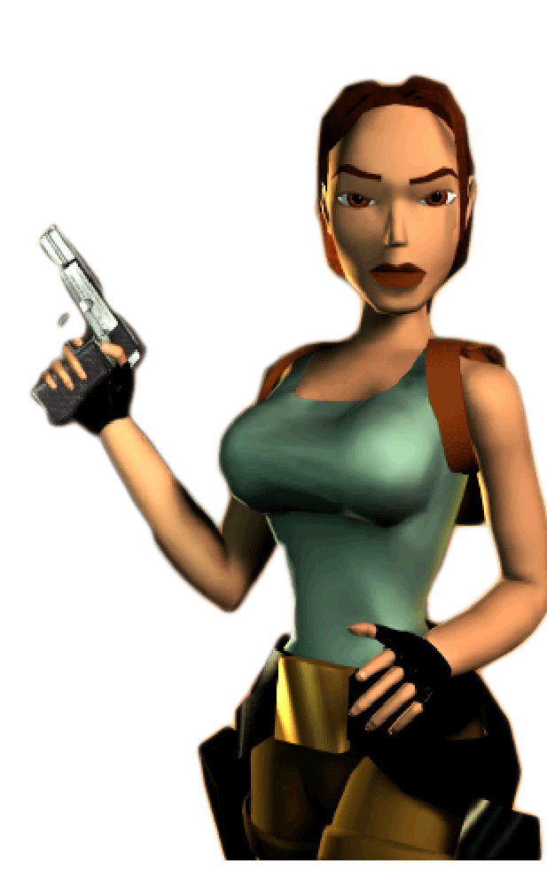 Lara Croft Holding Gun