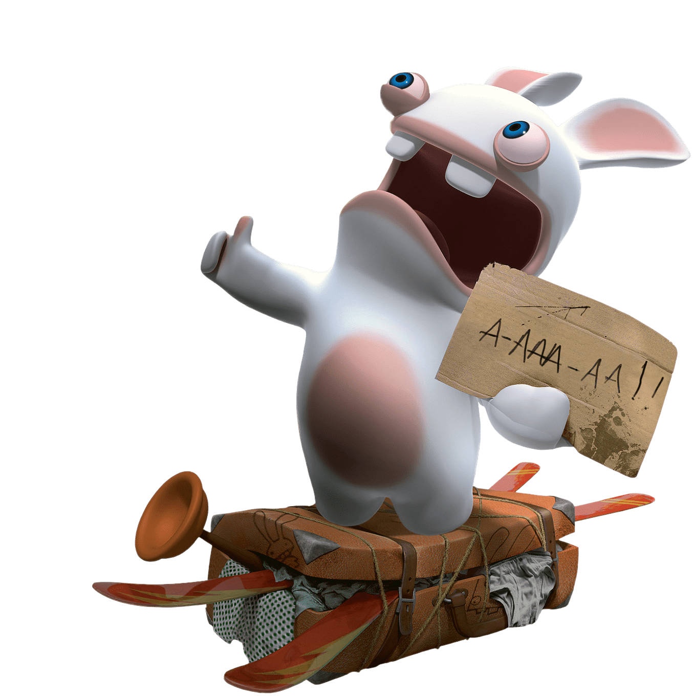Rabbid Standing on Suitcase