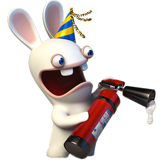 Rabbid Holding A Fire Extinguisher