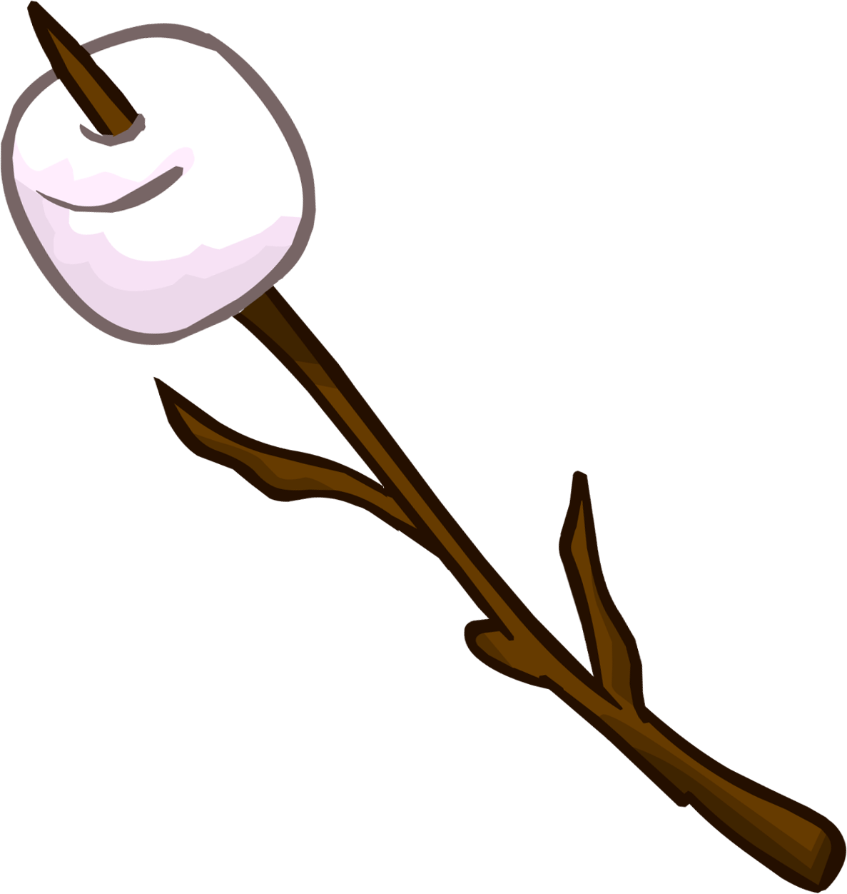 Pink Marshmallow on A Stick Clipart