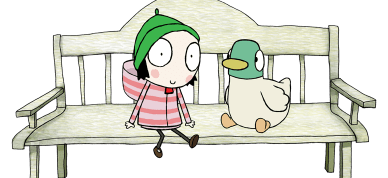 Sarah & Duck Sitting on A Bench