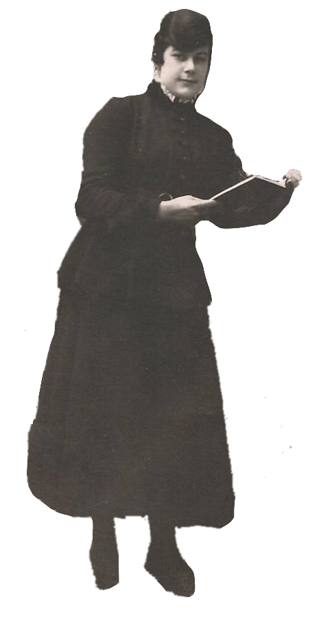 Standing Victorian Woman Reading