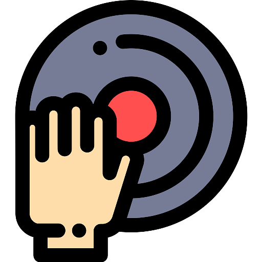 DJ Hand Scratching Vinyl Record Icon