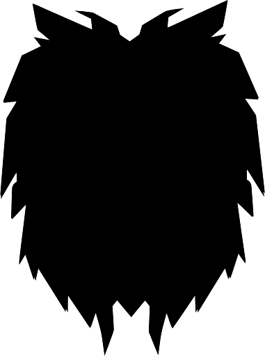 Silhouette Front View of Male Lion with Big Mane