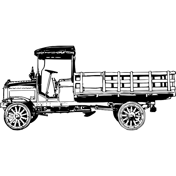 Vintage Delivery Truck Drawing