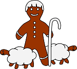 Gingerbread Shepherd with Sheep