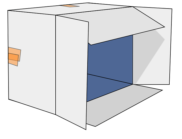 White Cardboard Box on its Side