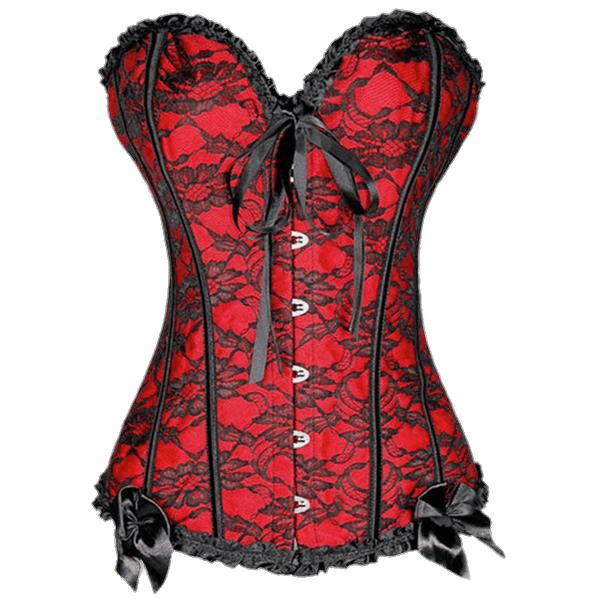 Red Corset With Black Lace
