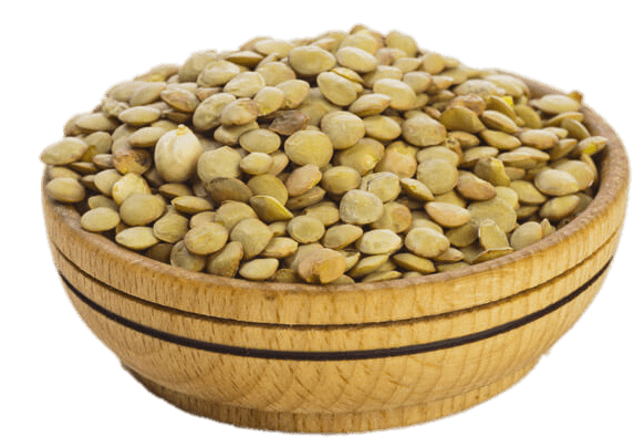 Wooden Bowl Of Green Lentils