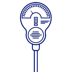 Parking Meter Blue Illustration