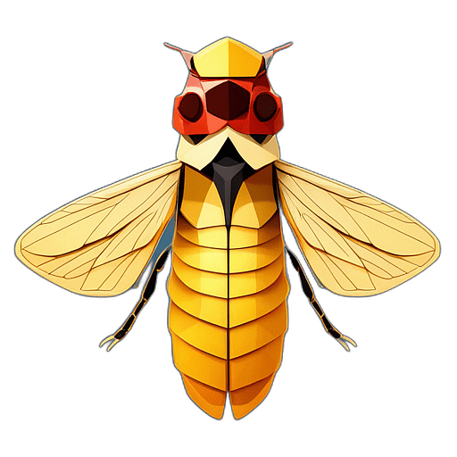 Cicada, Children'S Cartoon Animation Style -  Full Body, Single View, No Shadow