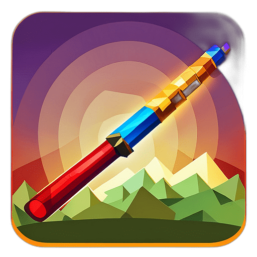Low poly flute app icon
