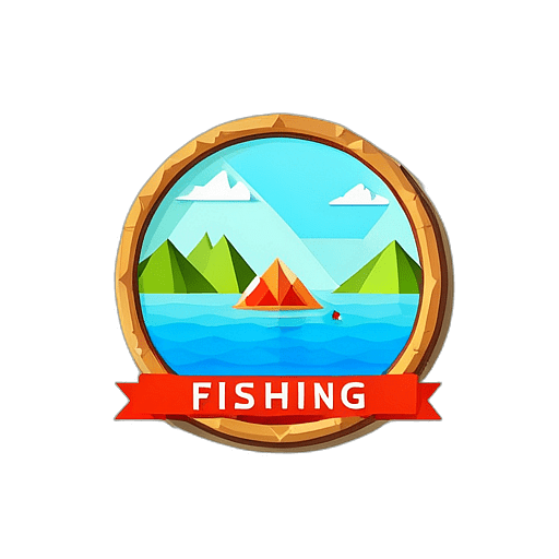 Fishing Shop, Minimalist App Icon - Circle Icon Bevel Border