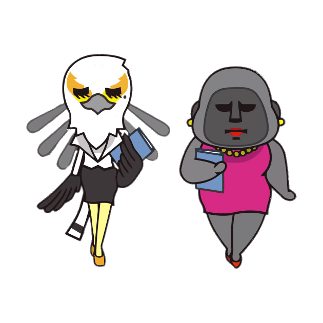 Aggretsuko Director Gori and Ms Washimi At the Office