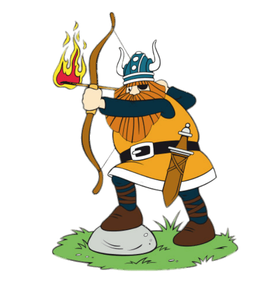 Halvar the Viking Aiming Flaming Arrow