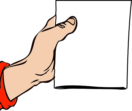 Hand Holding Blank Piece of Paper