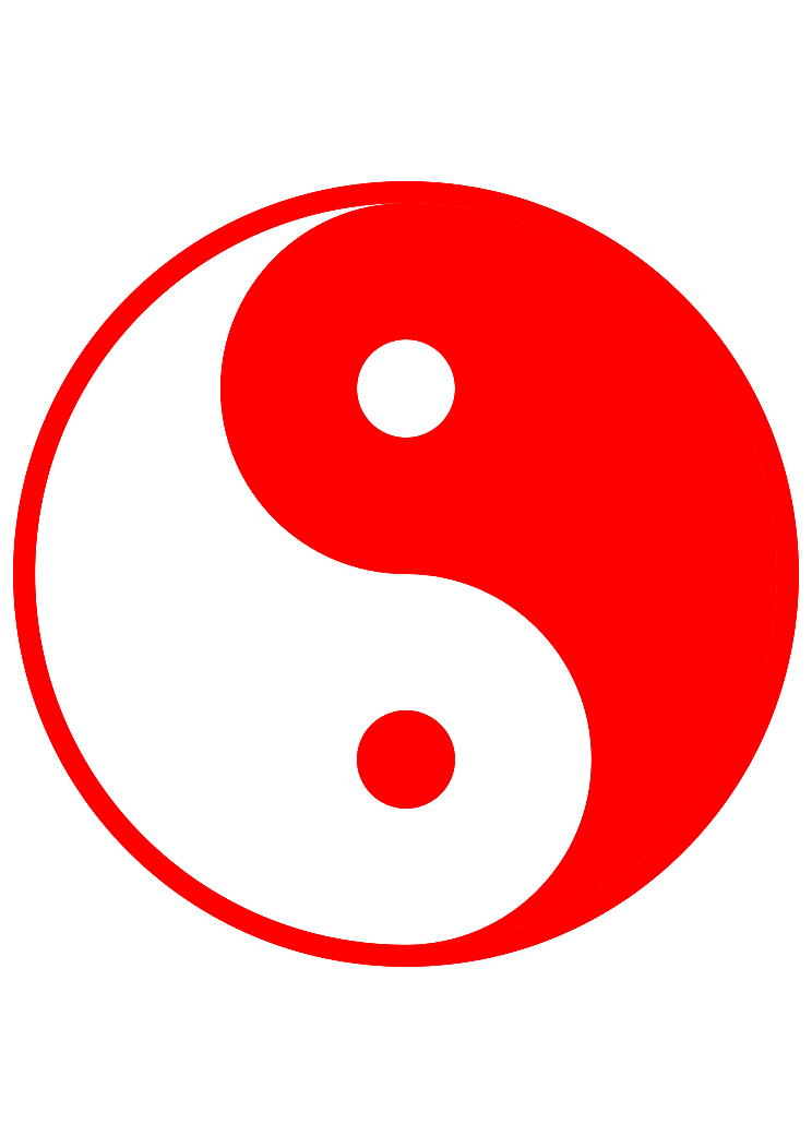 Red and White Yin Yang Symbol