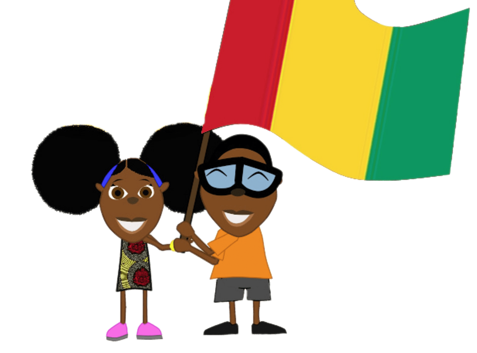 Bino and Fino with flag Guinea