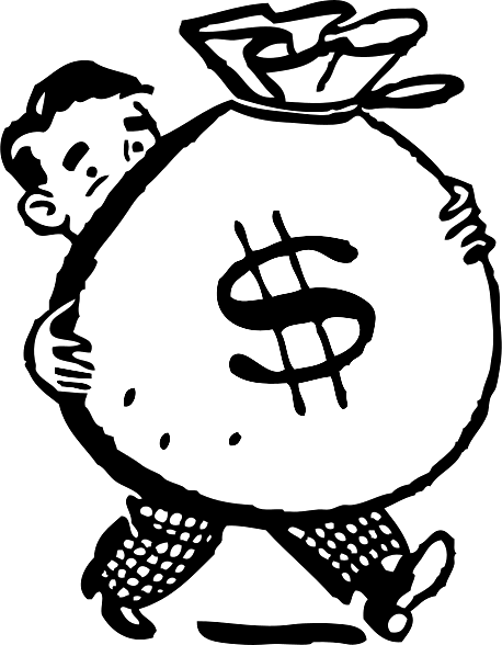 Man Holding Large Dollar Bag