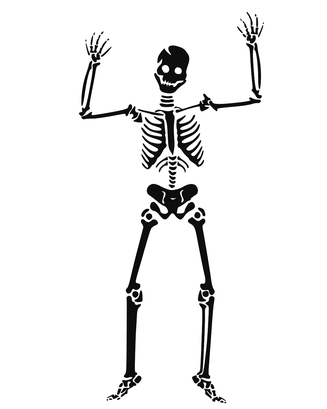 Black Skeleton with Arms Up