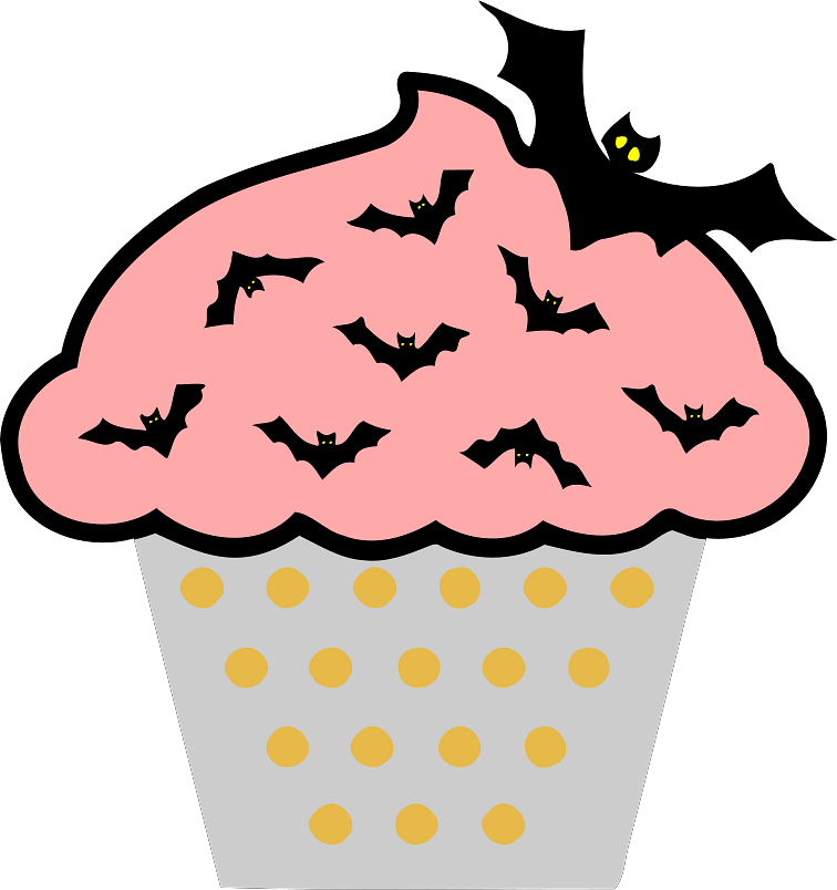 Pink Halloween Cupcake
