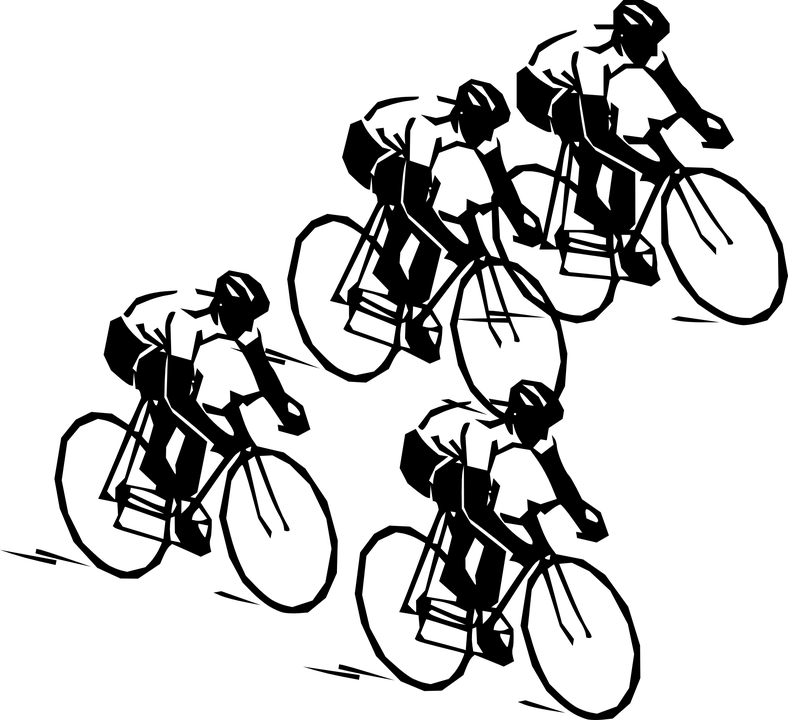 Group Of Cyclists Riding Bikes