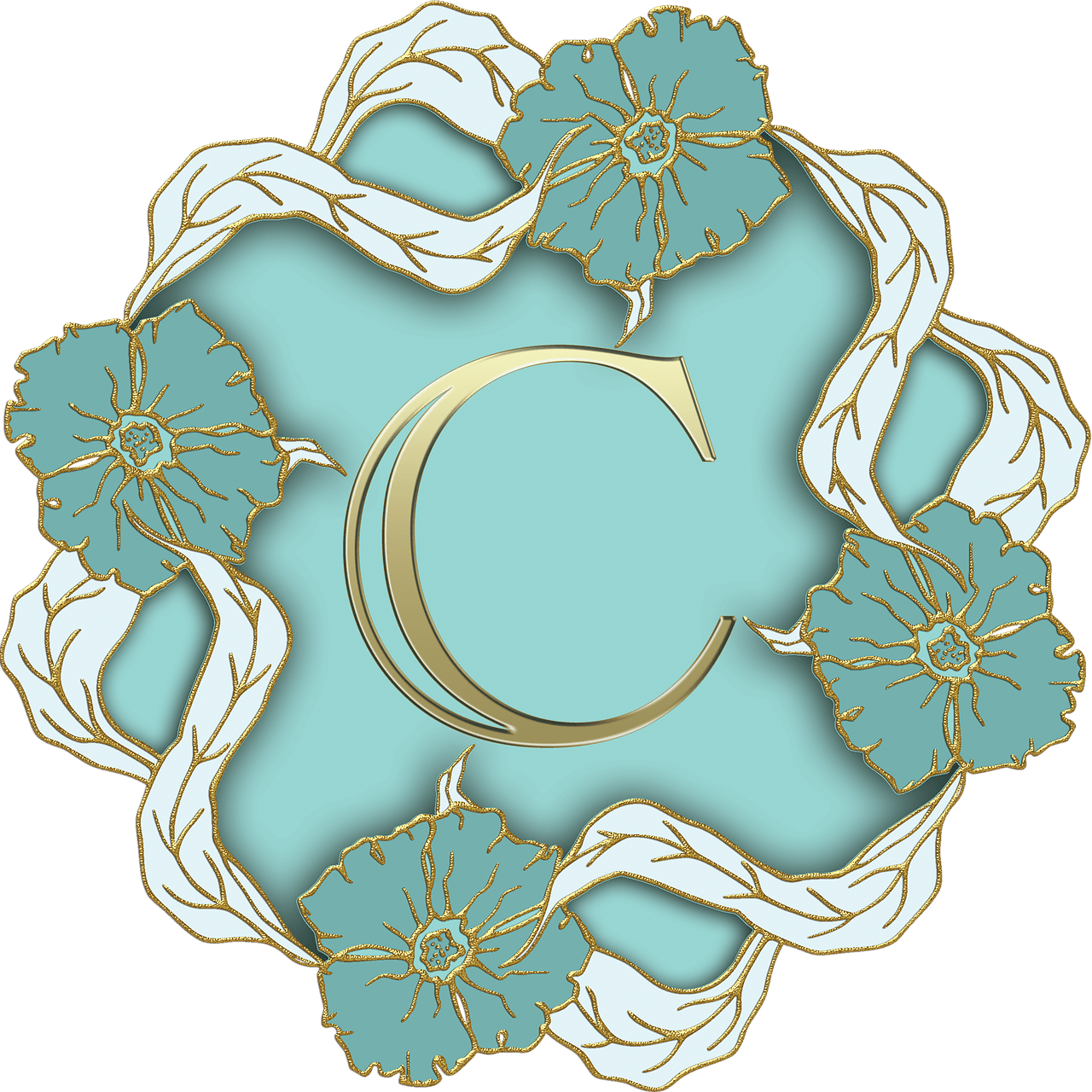 Flower Theme Capital Letter C