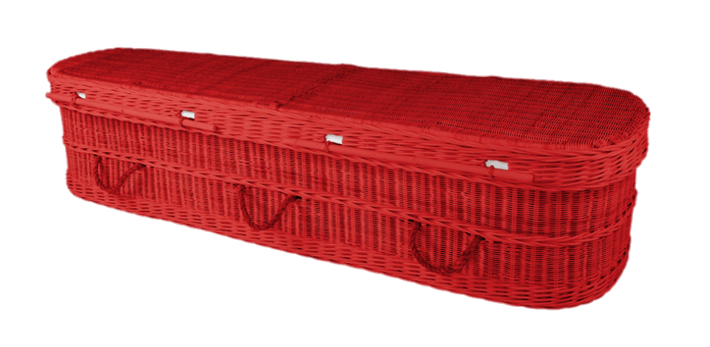 Red Wicker Coffin