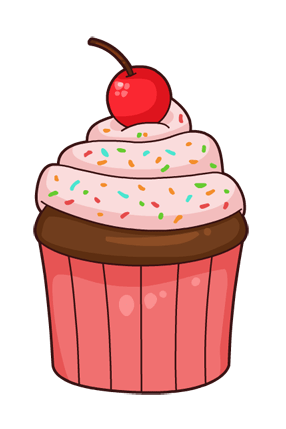 Cartoon Cupcake Pink
