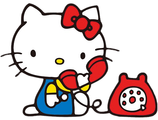 Hello Kitty on the Phone