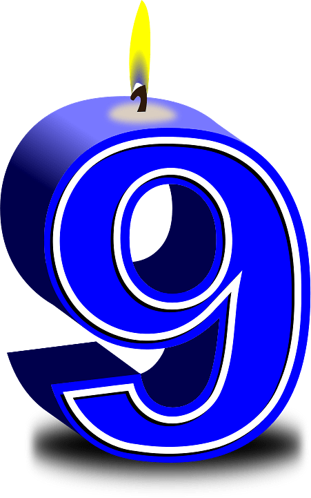 Number 9 Birthday Candle