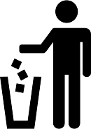 Person Using Bin Pictogram