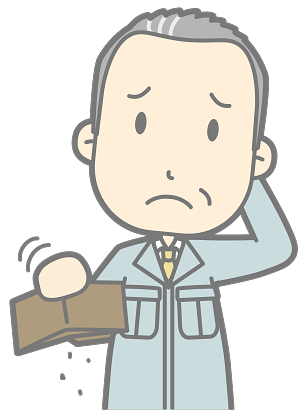 Old Man with Empty Wallet Cartoon
