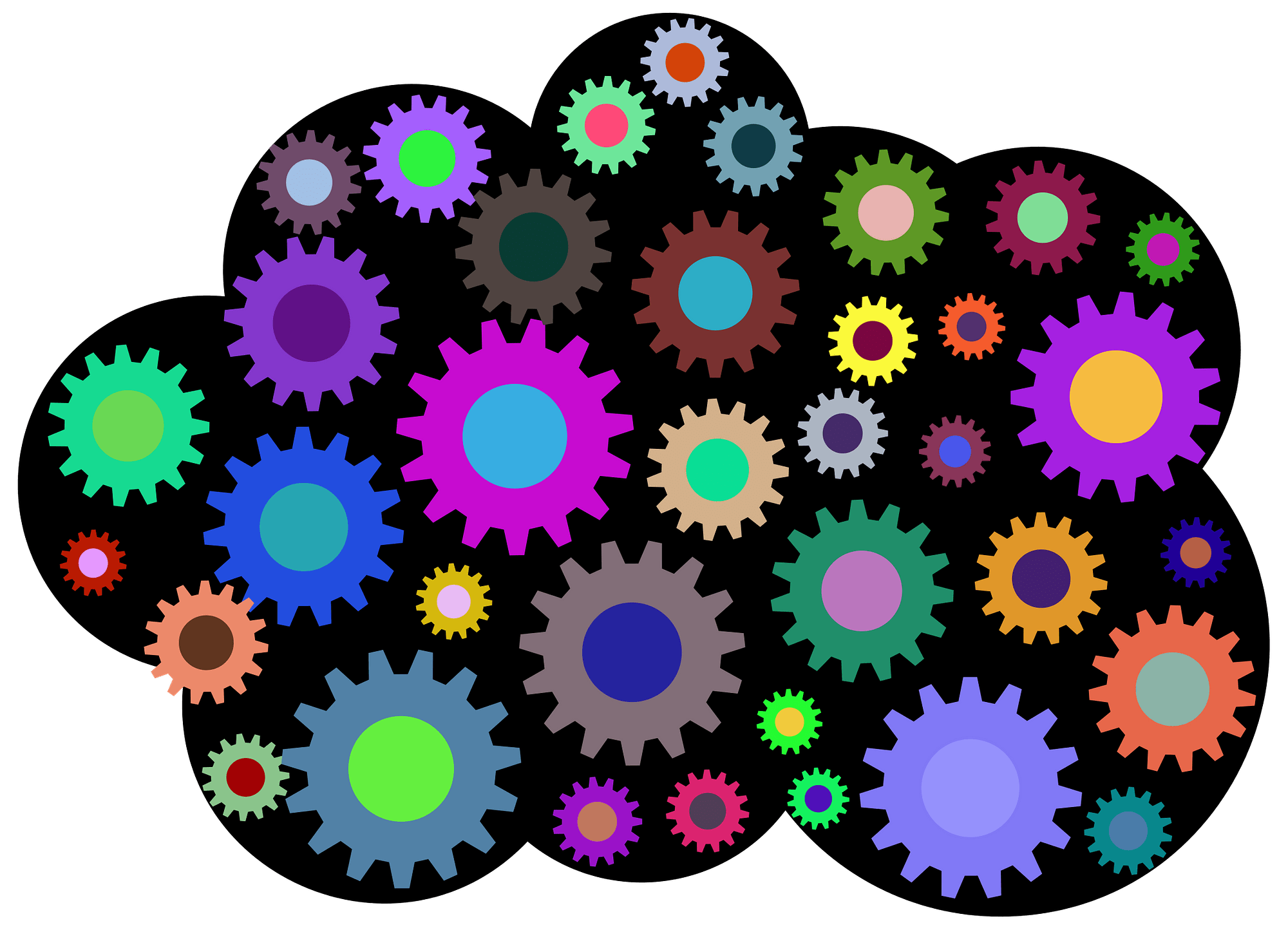 Cloud with Coloured Gears