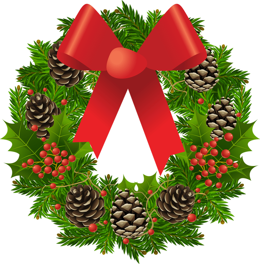 Christmas Wreath With Ribbon
