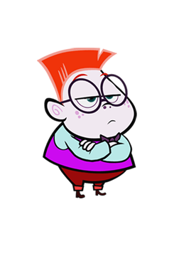 Lucky Fred Character Mort Arms Crossed