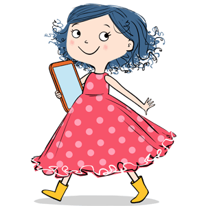 Dot Walking With Tablet In Hand