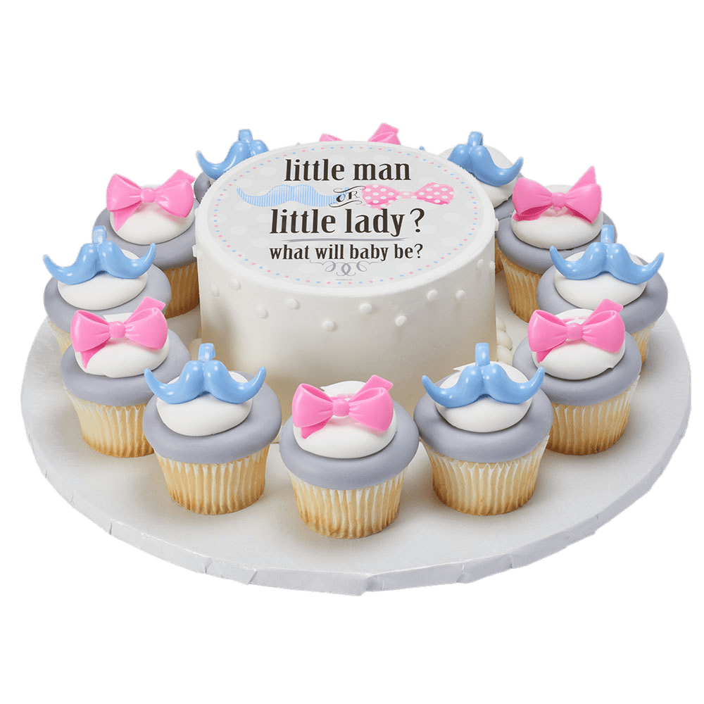 Gender Reveal Cake and Cupcakes