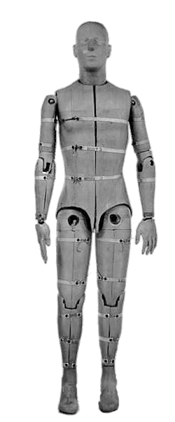 Crash Test Dummy Black and White Image