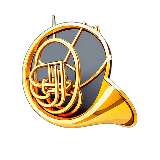 Low poly french horn app icon