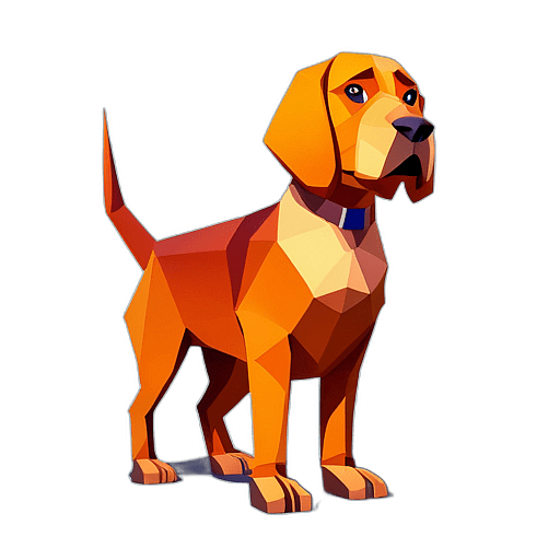 Bloodhound, Children'S Cartoon Animation Style - Full Body, Single View, No Shadow
