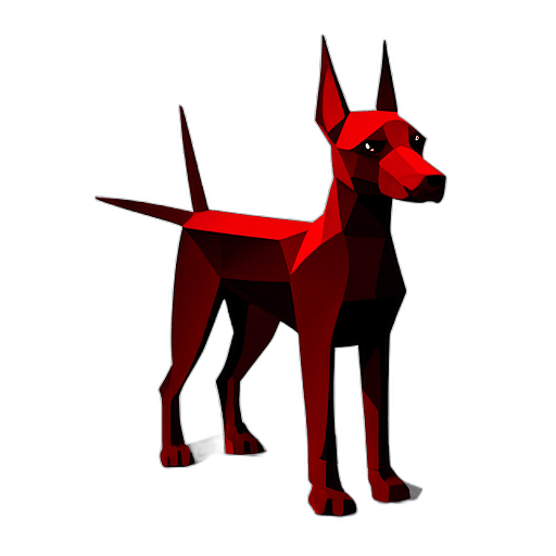 Doberman Pinscher, Children'S Cartoon Animation Style - Full Body, Single View, No Shadow