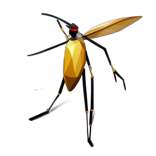 Mosquito, Children'S Cartoon Animation Style -  Full Body, Single View, No Shadow
